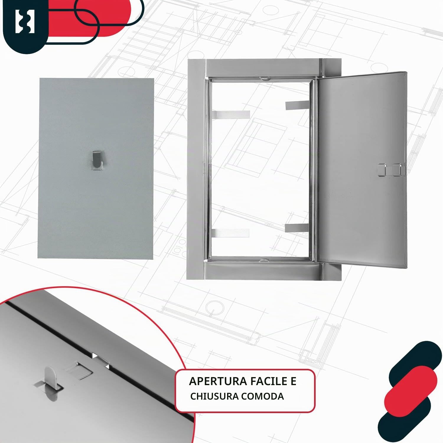 KOTARBAU® - Porta per camino, 14 x 21 cm, in acciaio inox, per ispezione e manutenzione