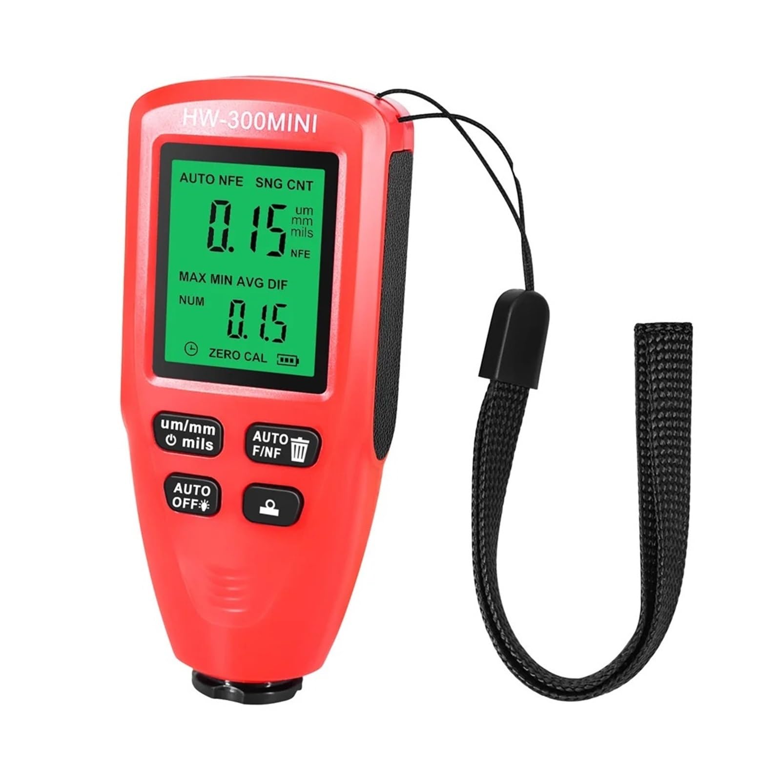 Medidor de espesor digital, Medidor digital de espesor pintura HW-300PRO, medidor ancho alta precisión for revestimientos metálicos automóviles, for la fabricación,Industrial(Red)