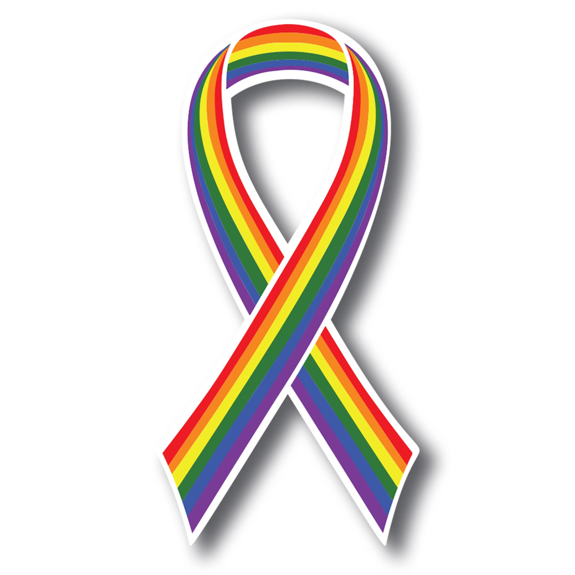 LGBTQ Gay Pride Flag Car Magnet 3.5x7 Inch, Made in USA
