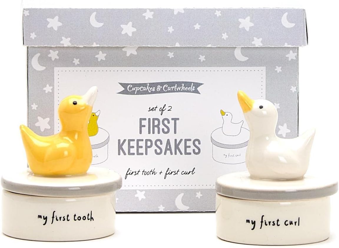 Two's CompanyTwo's Company Lucky Duckie First Tooth & First Curl Keepsake Set in Gift Box
