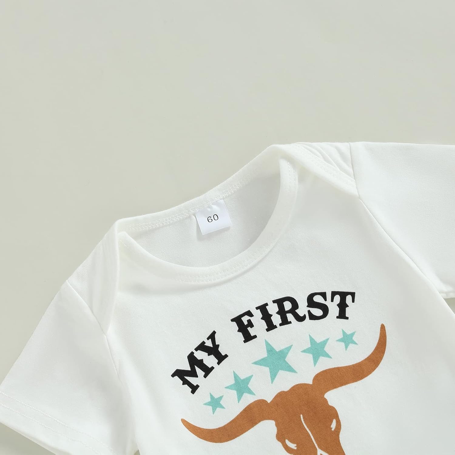 My First Rodeo Outfit Western Baby Boy Summer Clothes Short Sleeve T-Shirt and Shorts Set Toddler Cowboy Outfit Boy - Image 5