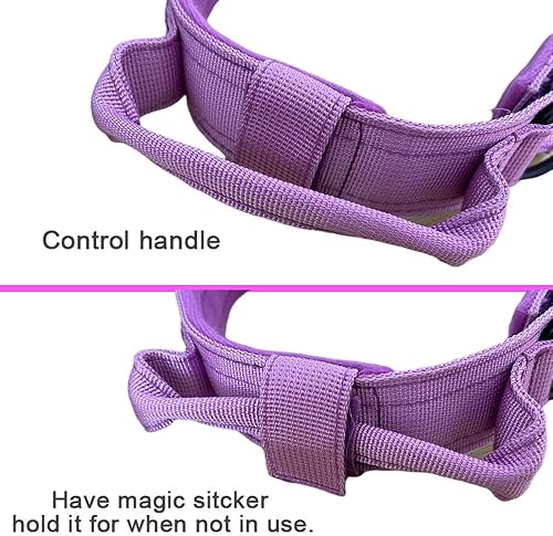 Miniatura 5 de Xqpetlihai - Collar de perro táctico militar de nailon ajustable, hebilla de metal resistente con asa para entrenamiento de perros (morado, L)