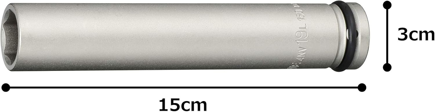 TONE Long Impact Socket 6-Point 4NV-19L150 1/2" Inch Drive 19mm