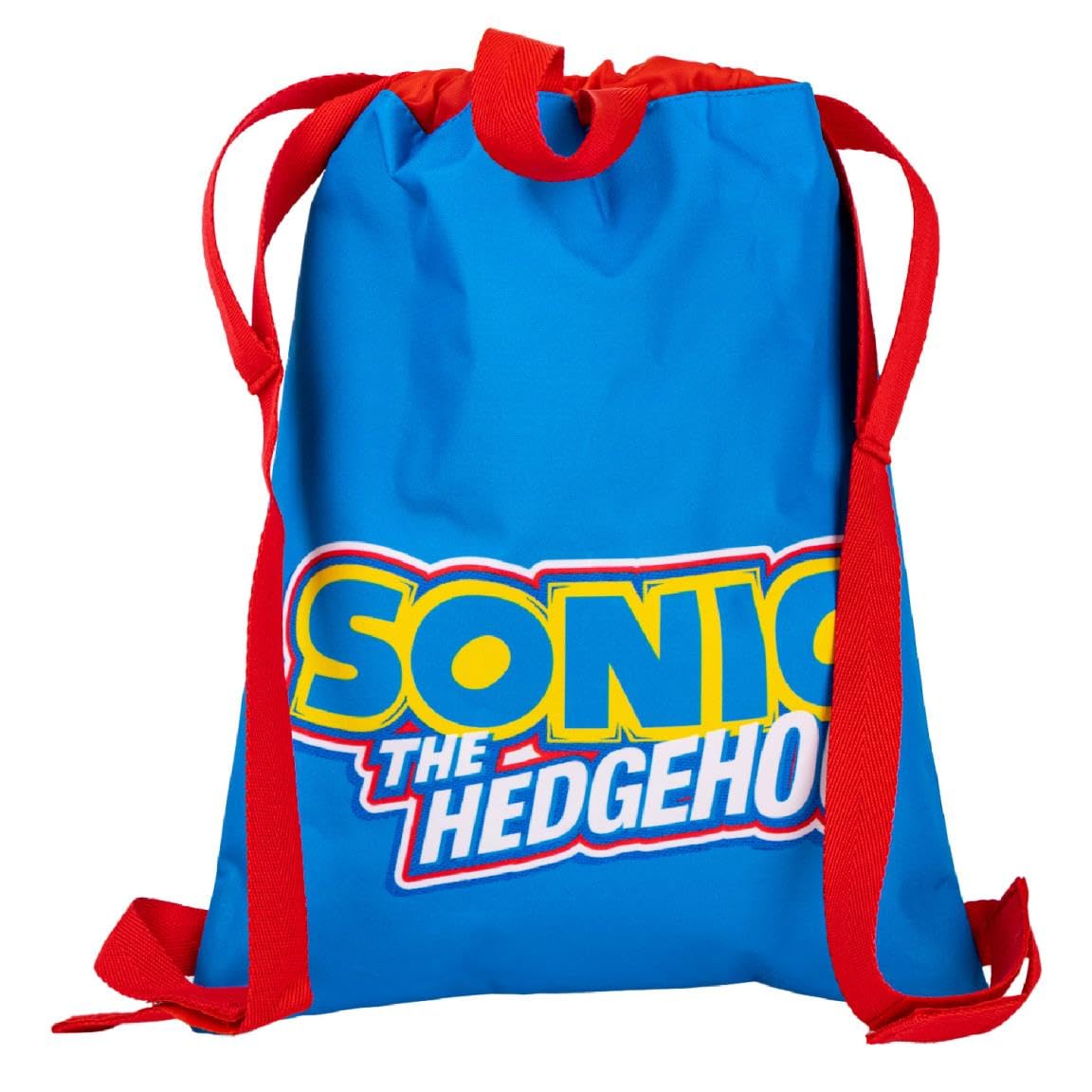 Sacca Sportiva per Bambini di Sonic - Chiusura con Corda - 27 x 33 cm - Zaino Coulisse con Tasca Frontale - Ideale per l'Asilo - Prodotto Originale Elaborato in Spagna