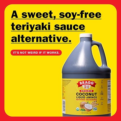 Miniatura 5 de Bragg Condimento líquido de coco orgánico Aminos 128oz + Bragg Liquid Aminos Condimento multiusos 128oz