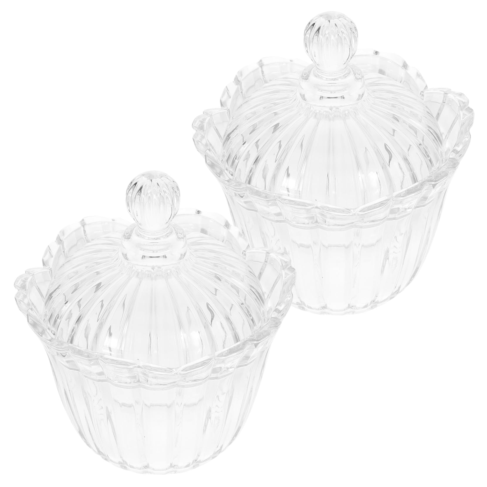 Alipis Lot de 2 Bocaux de Rangement en Verre avec Couvercle Hermétique pour Bonbons Noix Et Fruits Secs