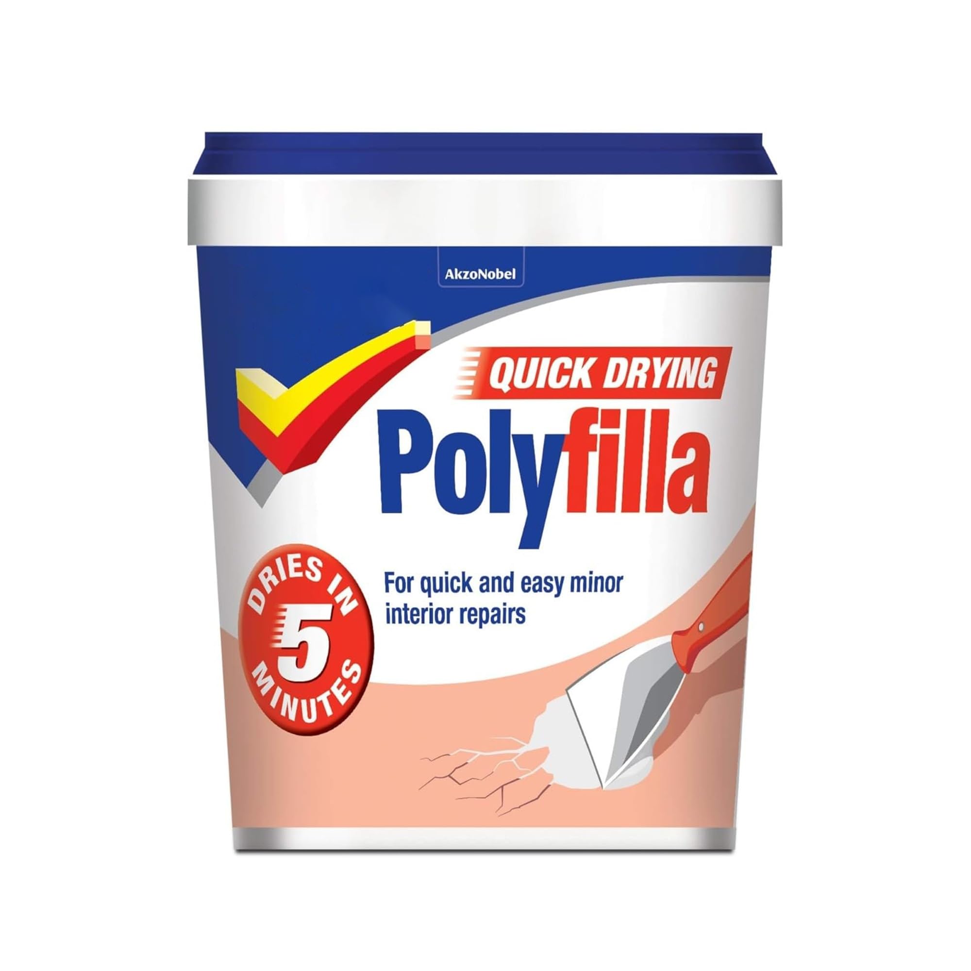 HOCHSTE® Polycell Quick Drying Polyfilla, Easy-To-Apply, Perfect For Filling Cracks, Holes, Gaps In Plaster, Wood, Interior And Exterior Wall Repair, Multipurpose use, (White, 1kg)
