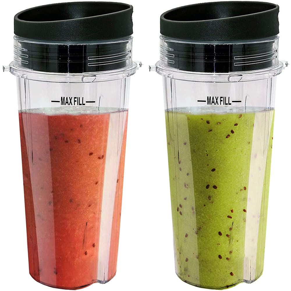 Universal 16 OZ Blender Flip Top to-go Seal Cup Lid Replacement Cups Part Accessories Compatible with Nutri Ninja BL740 BL770 BL771 BL773CO BL810 BL820 BL830 (16 OZ)