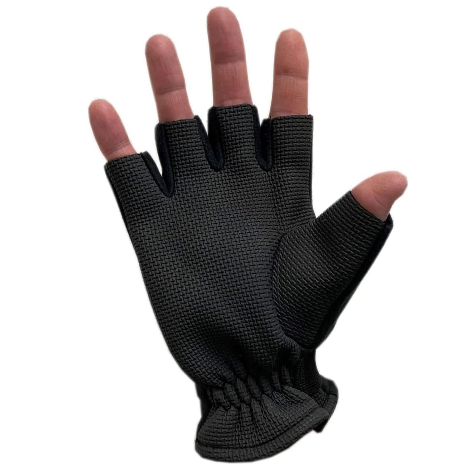 Glacier Glove Unisex Alaska River Fingerless Lightweight Breathable Non-Slip Grip Fishing Gloves with Elasticized Cuffs | for Outdoors, Fly Fishing, Paddling, Hiking, Black, Small