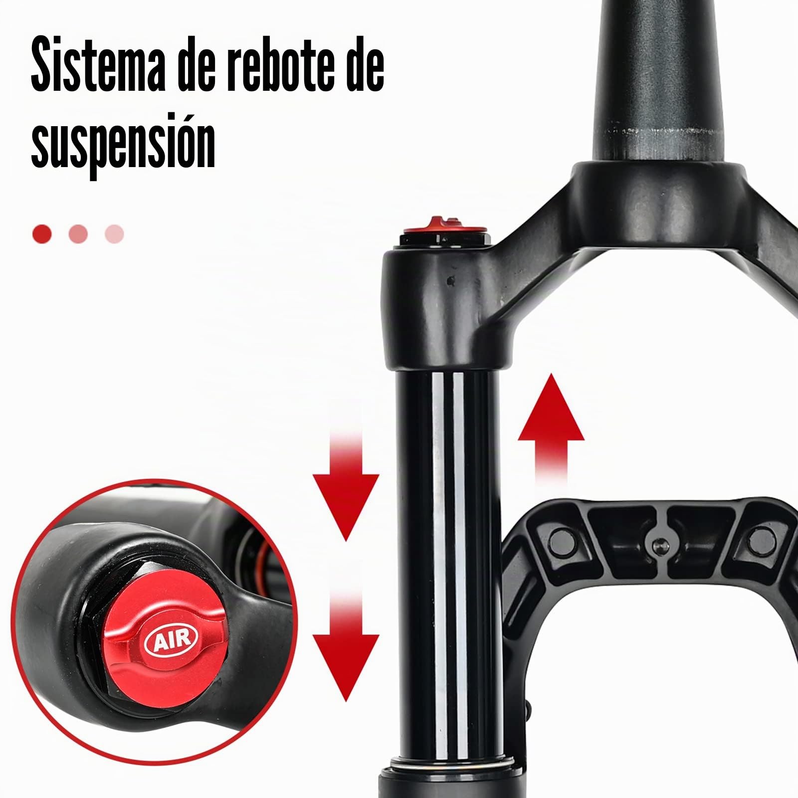 Suspensión de bicicleta de 26/27.5/29 pulgadas, ajuste de rebote MTB recta RL/LO horquilla de montaña para bicicleta QR 100 x 9 mm (MATE-26Straight manual)