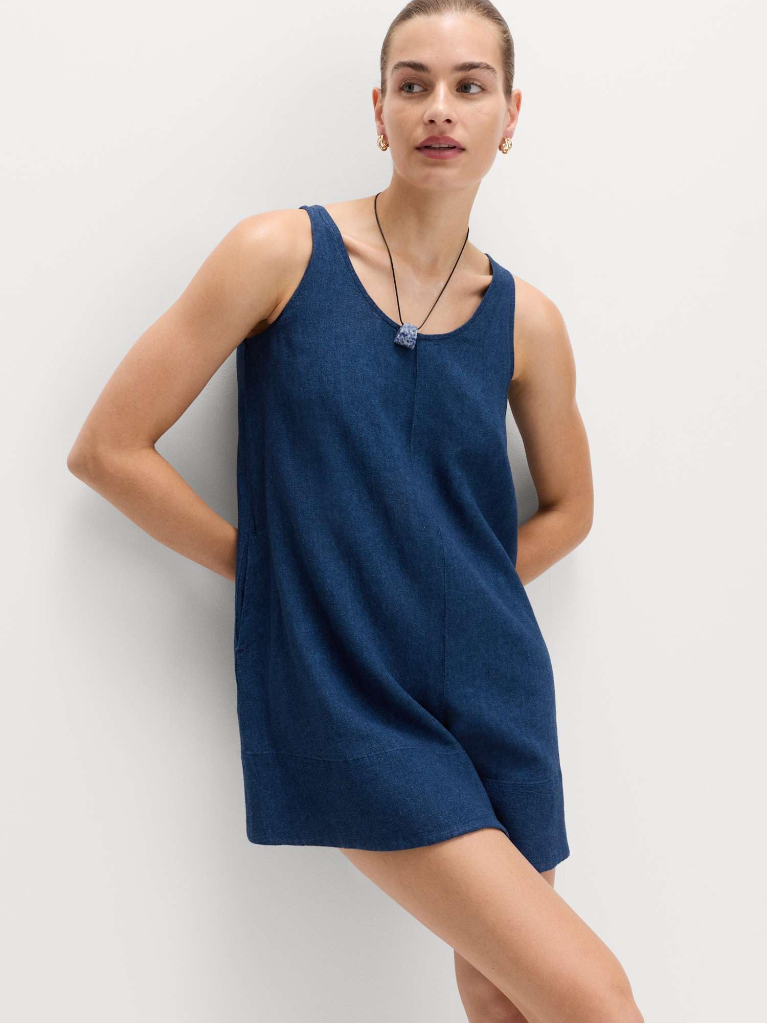 Marks & Spencer Combishort en Lin sans Manches à Nouer