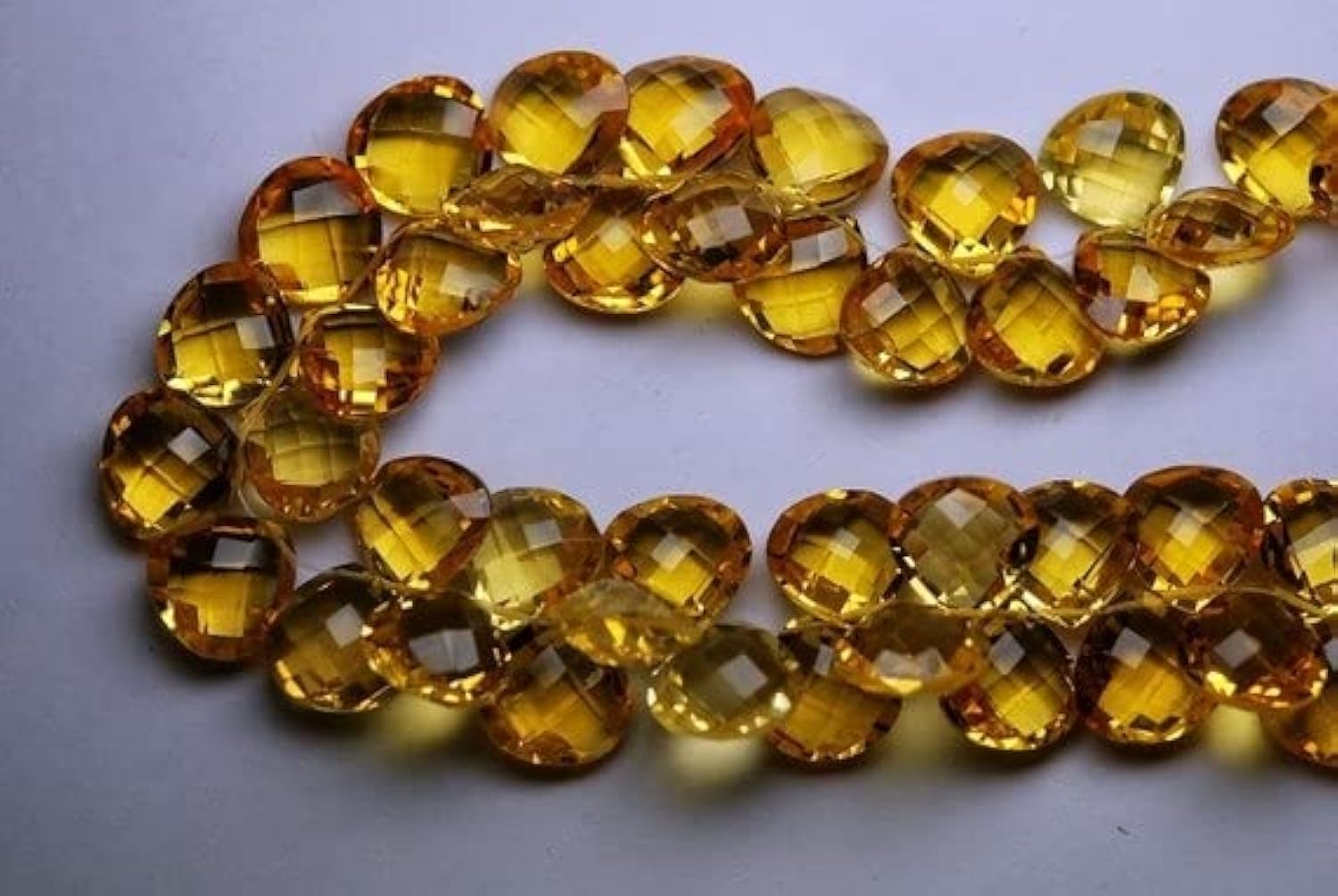 Citrine quartz de qualité supérieure cœurs facettés 12mm pour joaillerie fine