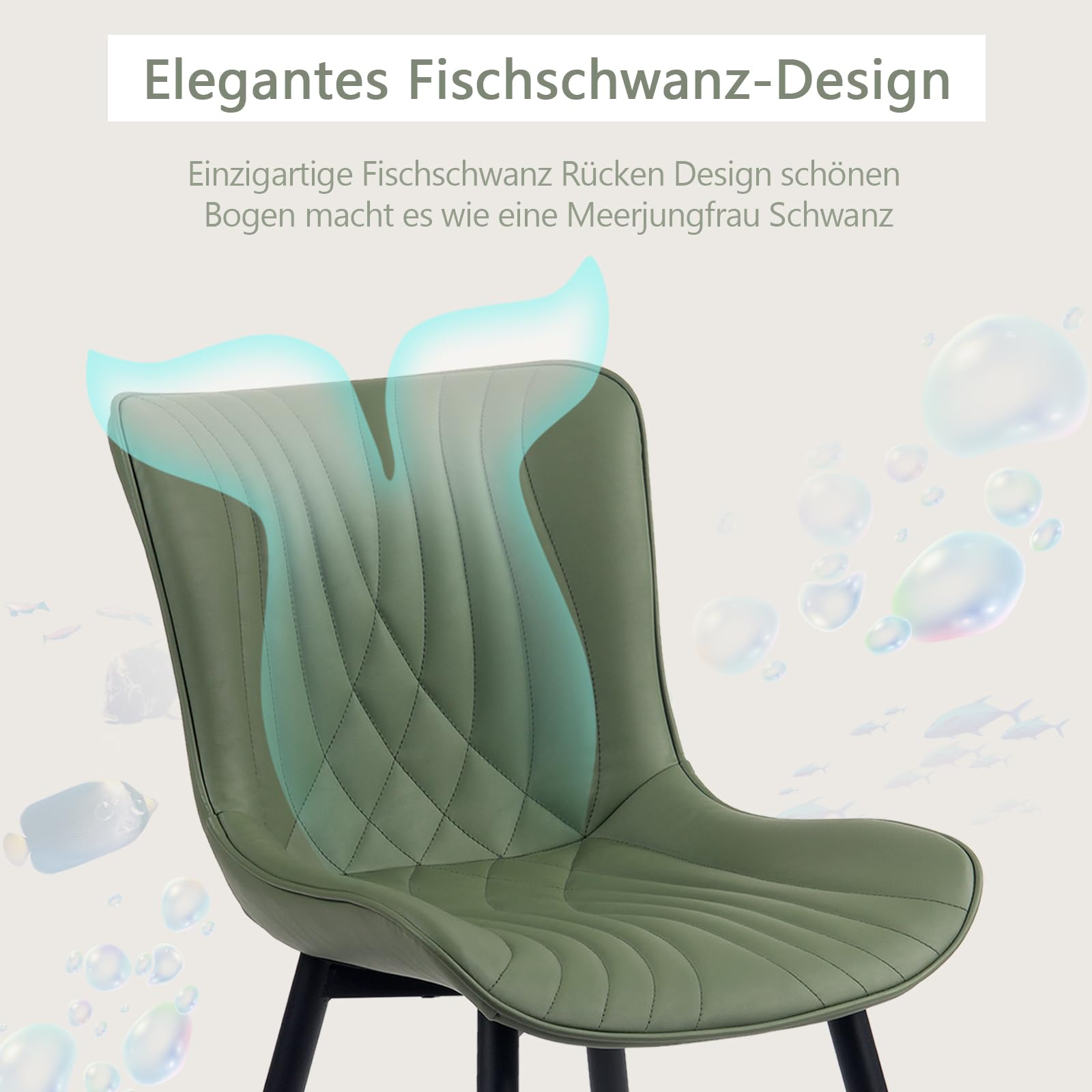 YOUTASTE Eetkamerstoelen, set van 2, kunstleer, keukenstoelen met