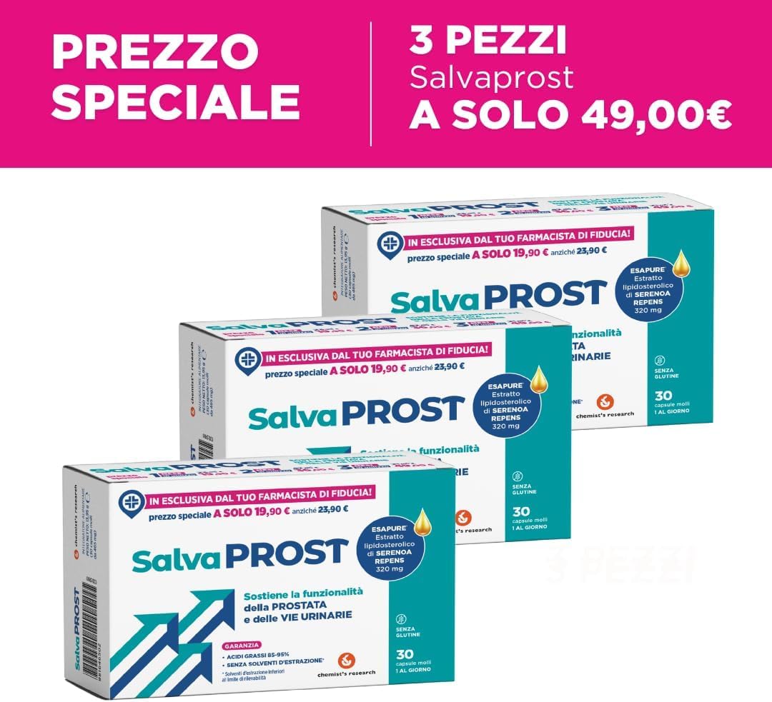 CHEMIST’S RESEARCH SALVAPROST | Formulato per Sostenere la Funzionalità della Prostata e delle Vie Urinarie | 30 Capsule Molli Senza Glutine (3)