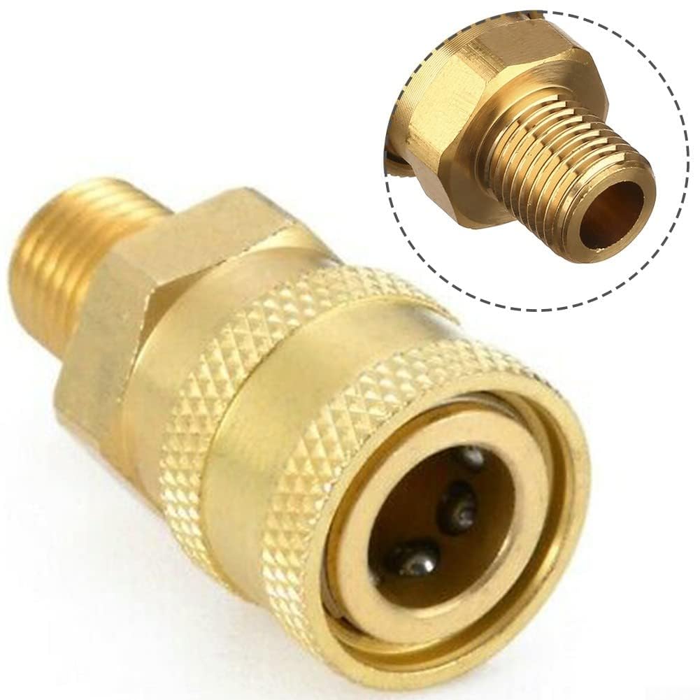 Connettore a sgancio rapido a 1/4" adattatore maschio a pressione Rondella Accoppiamento, ottone durevole, raccordi a sgancio rapido/scollegamento adattatore per idropulitrice