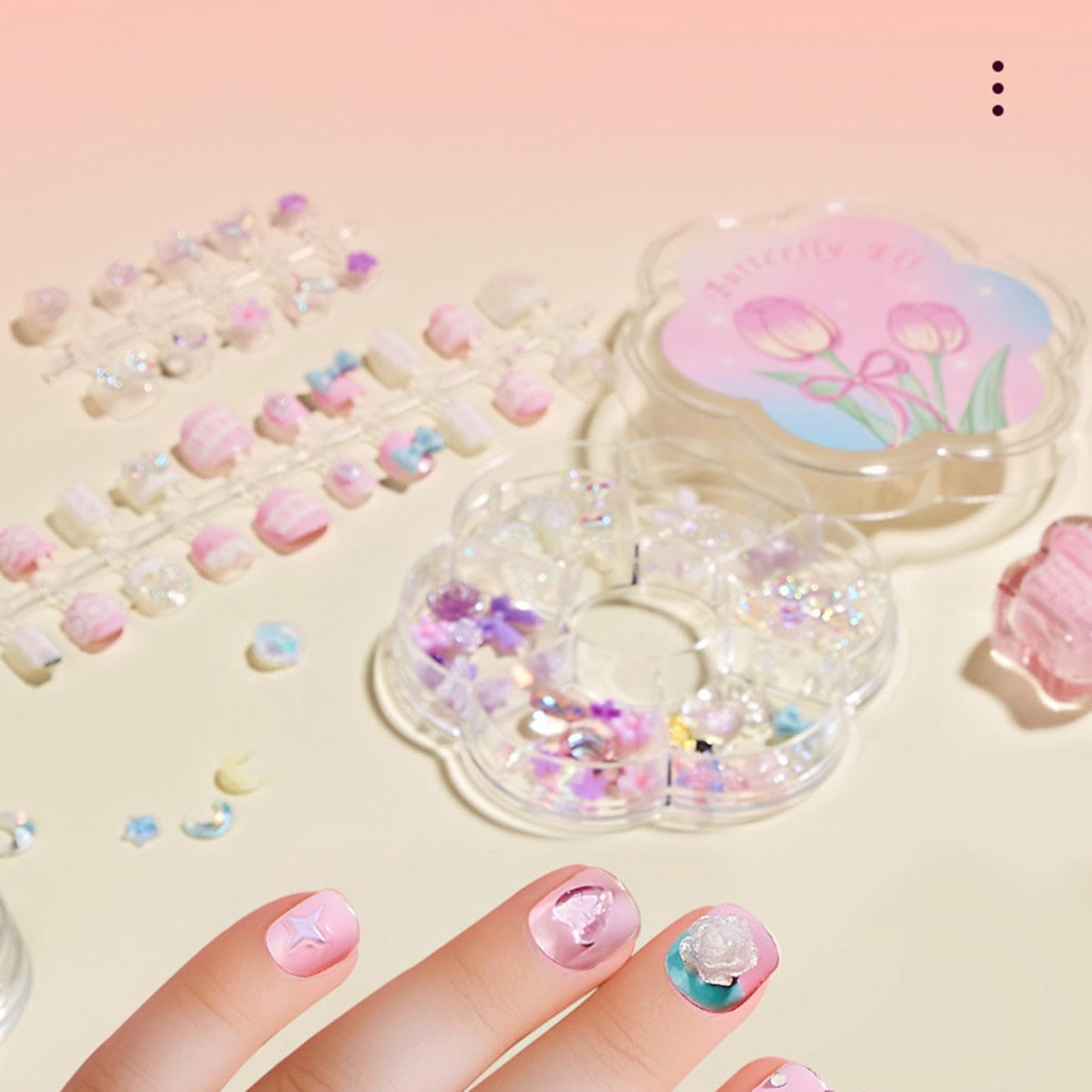 Juego de decoración de uñas para niños, kit de decoración de esmalte de | uñas multiusos para Navidad, Día del Niño, cumpleaños