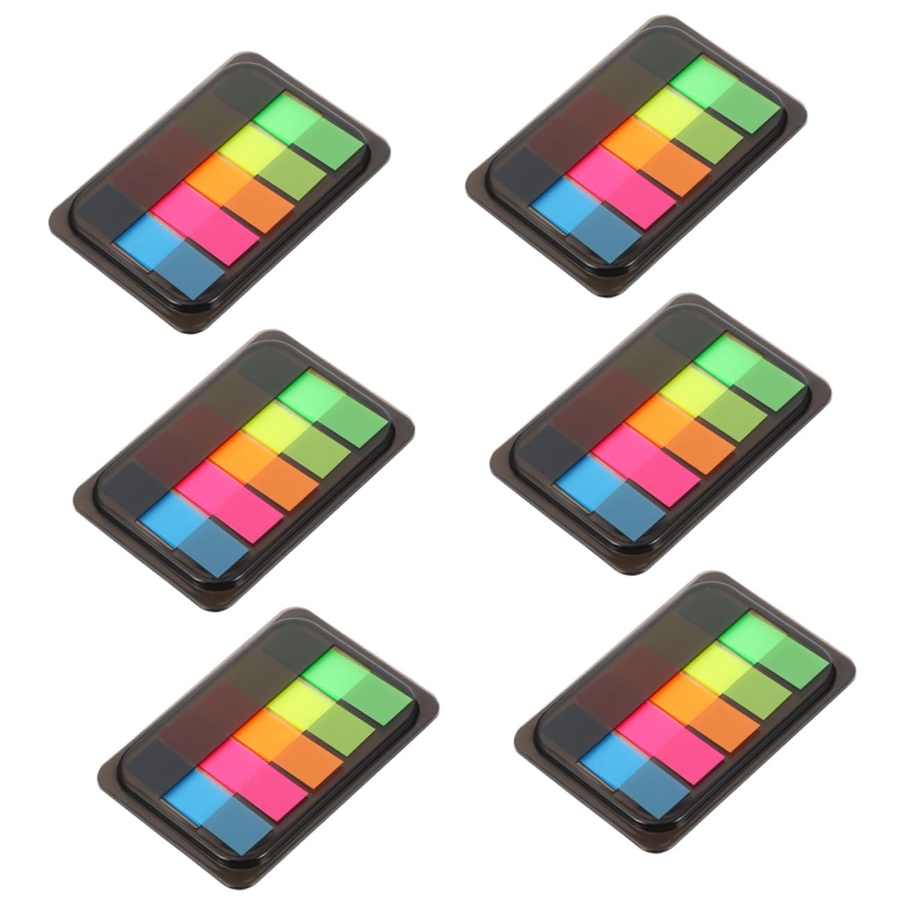 DOITOOL 5 Series Pestañas Adhesivas Fluorescentes Libros De Cajas De Notas Índices Estudio Y Oficina Marcadores De Páginas Reutilizables Y Prácticos Organización 6 Cajas*5