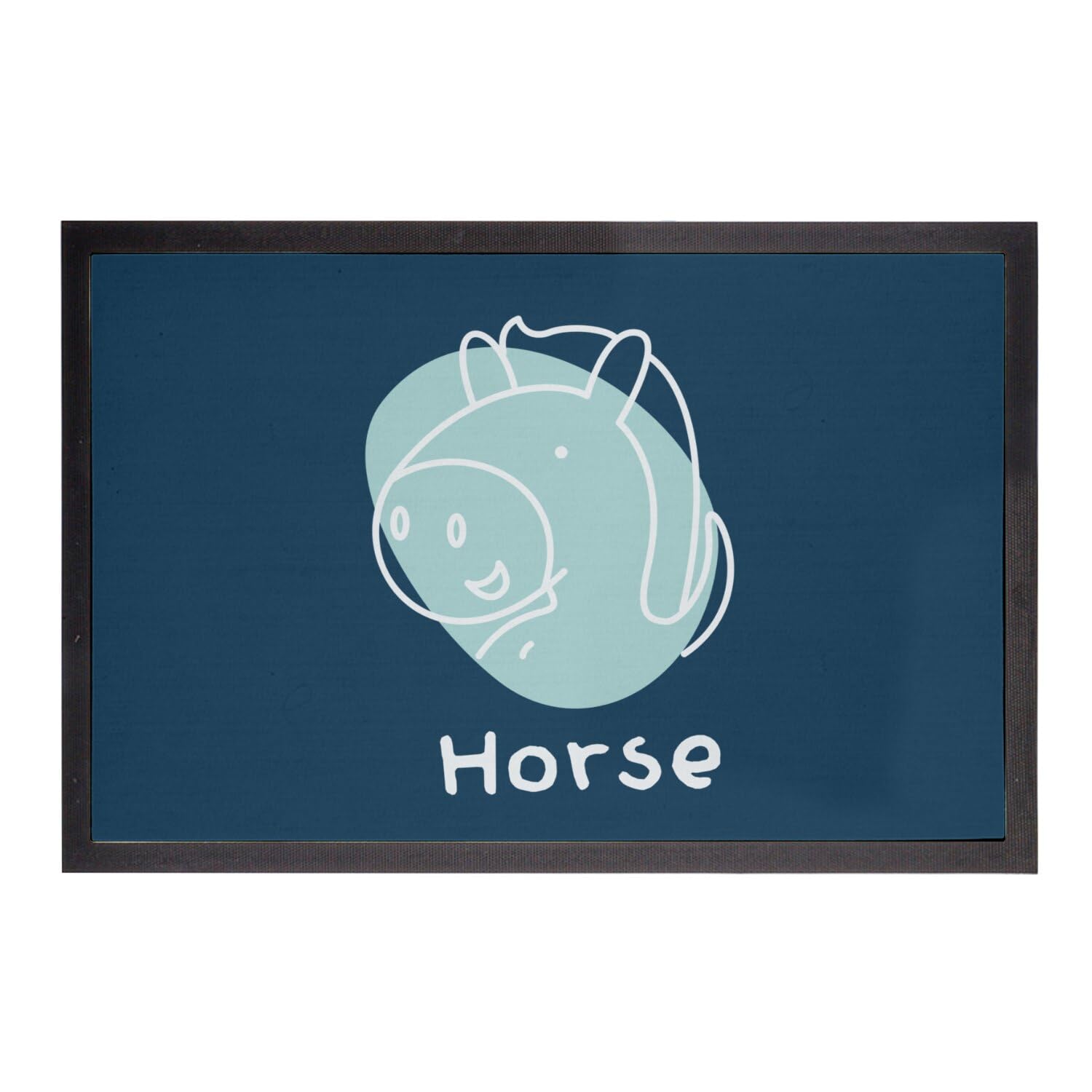 Paillasson bleu cheval 75x50cm résistant pour retenir la poussière