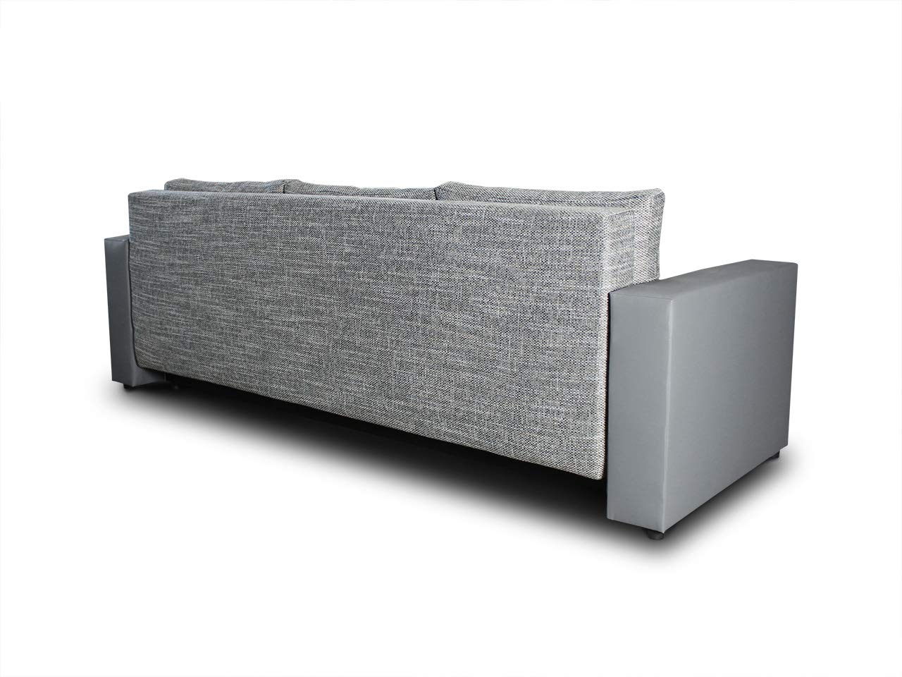 Sofnet - Schlafsofa Bird mit Bettkasten und Chromfüßen (D08 + Berlin 02) | Sofa mit Schlaffunktion, Klappsofa, Schlafcouch, Kunstleder, Strukturstoff, große Schlaffläche, modernes Design