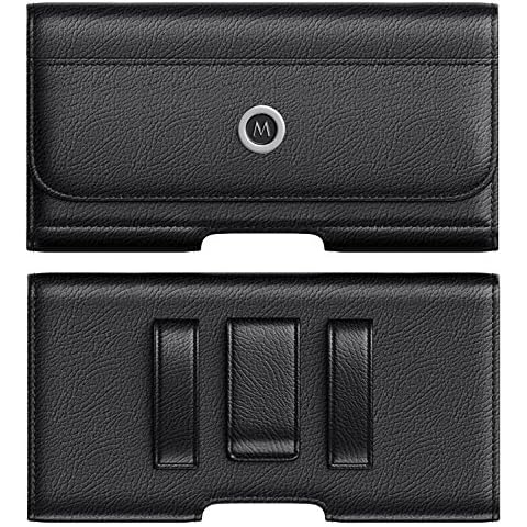 Meilib Holster for iPhone SE (2022, 2020) iPhone 8 iPhone 6S 7 Belt Case with Clip, Leather Belt Clip Holster Pouch Cell Phone Holder Built-in ID Credit Card Holder (Fits Phone with Protective Case) Cover