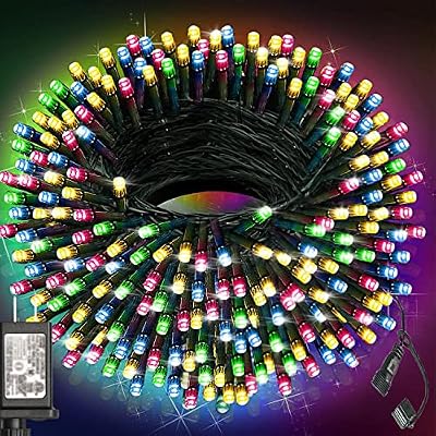 Haili 105FT 300 LED Christmas Lights Outdoor Waterproof, 8 Mode Connectable String Lights for Christmas Tree, Wedding, Party, Patio, House Christmas Decoration(Multi-Colored)
