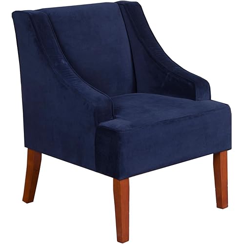 HomePop Swoop Arm Living-Room-Chairs, Velvet Navy