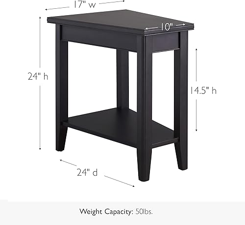 Miniatura 84 de Leick Home 10074-DS - Mesa auxiliar reclinable con plataforma con estante, color arena del desierto Arenas del desierto,Negro -,Gris,Roble de
