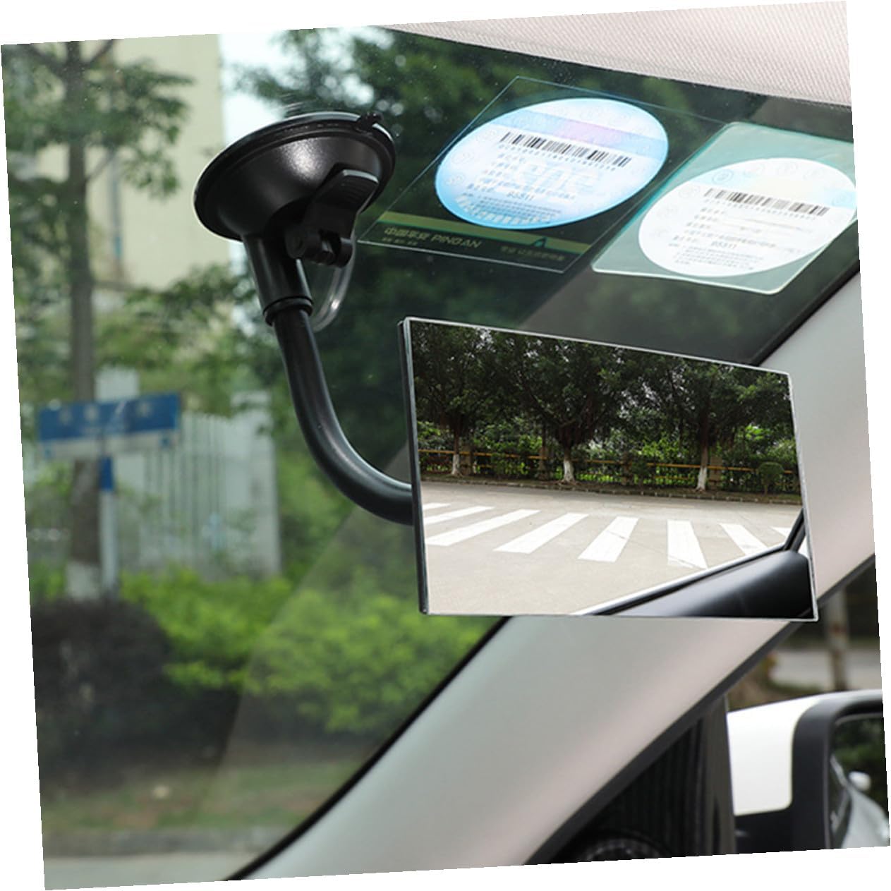 Milisten 2pcs Car Rearview Mirror with Suction Cup, Square Universal Rear View Mirror for Safety and Backseat Observation in Vehicle