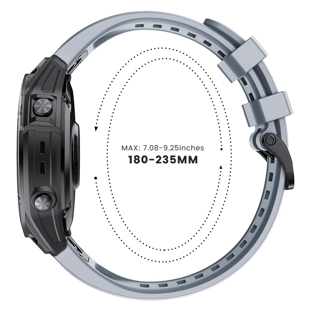 Compatibile con Fenix 7/Fenix 6/Fenix 5 Cinturino, Cinturino in Silicone di Ricambio Sportivo da Quick Fit 22mm per Descent G1/EPIX 2/Descent MK 2/Forerunner 945/935/Approach S62