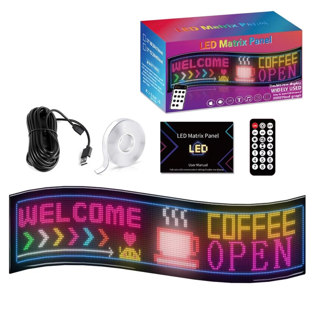 Amazon.co.jp: Nihig LED電光掲示板 ミニ 中型 看板 RGB 表示機 軽量