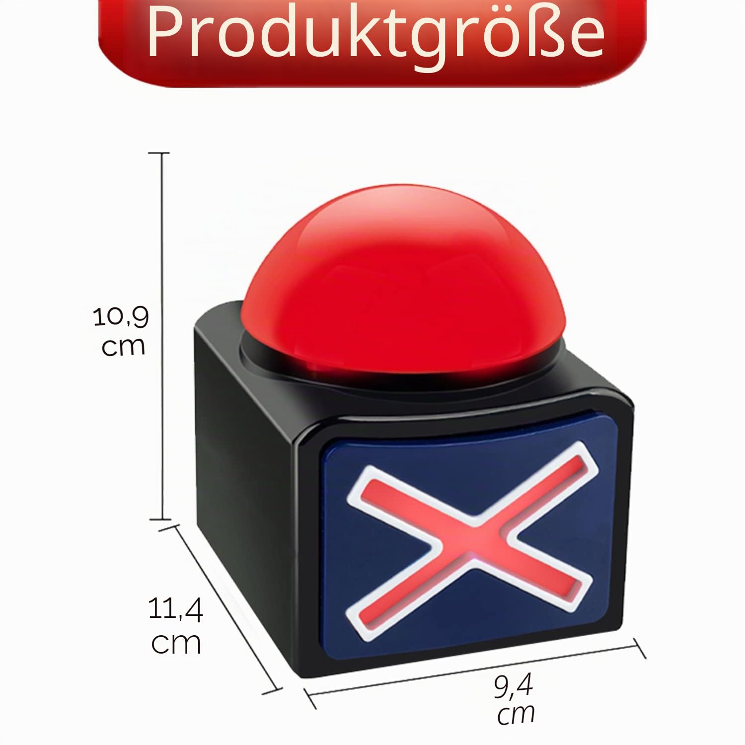 Buzzer-Knopf, Buzzer mit Licht und Ton, Eltern-Kind-Spiel-Knopf, Spiel-Buzzer (2 Stück)