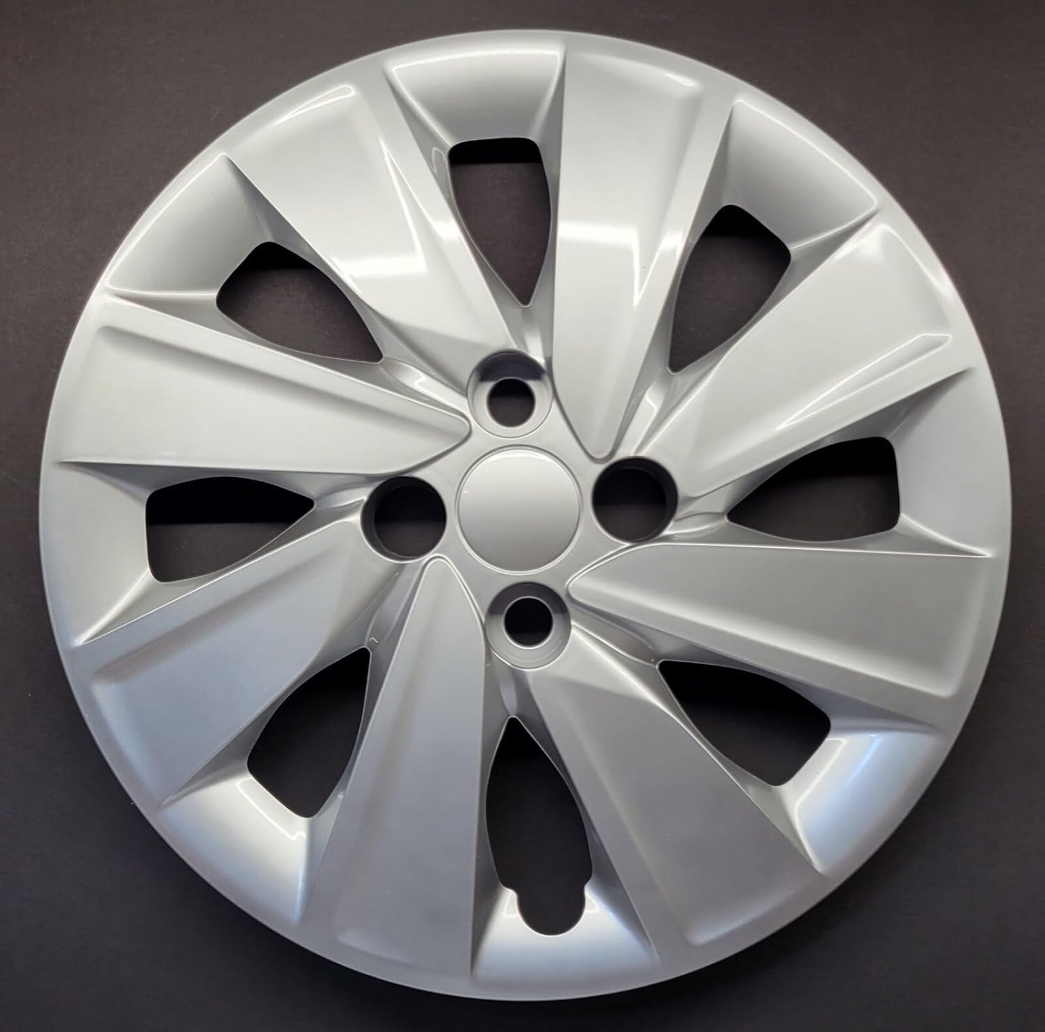 15" Set of 4 Replica Wheel Covers Hubcaps for 2018-2020 Kia Rio LX & S – 8 Spoke – Silver Painted ABS – Bolt-On Style – Fits OEM 15" Steel Wheels