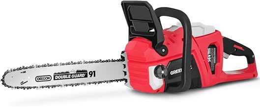 GREENCUT GS560L - Motosierra de batería de litio 56V para 2,0Ah/4,0Ah, espada de 16'' Oregon, velocidad de corte hasta 19 ...