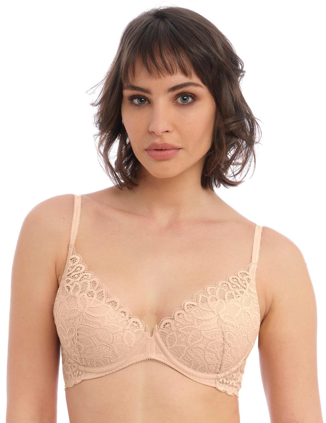 Wacoal Raffine Plunge Bra Frappe Beige 32D