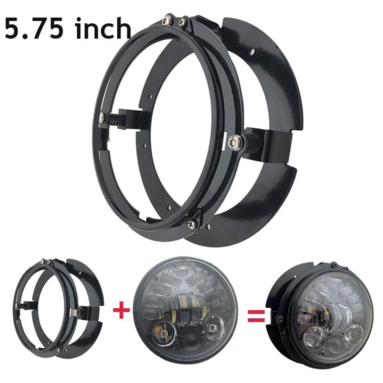 LED Fendinebbia Kit Staffa Faro 5,75 Pollici Faro Moto | Kit Staffa Faro 5 3/4 "5.75 Pollici Staffa Di Montaggio Per Anello Faro Moto Per Fari LED Rotondi Da 5.75"