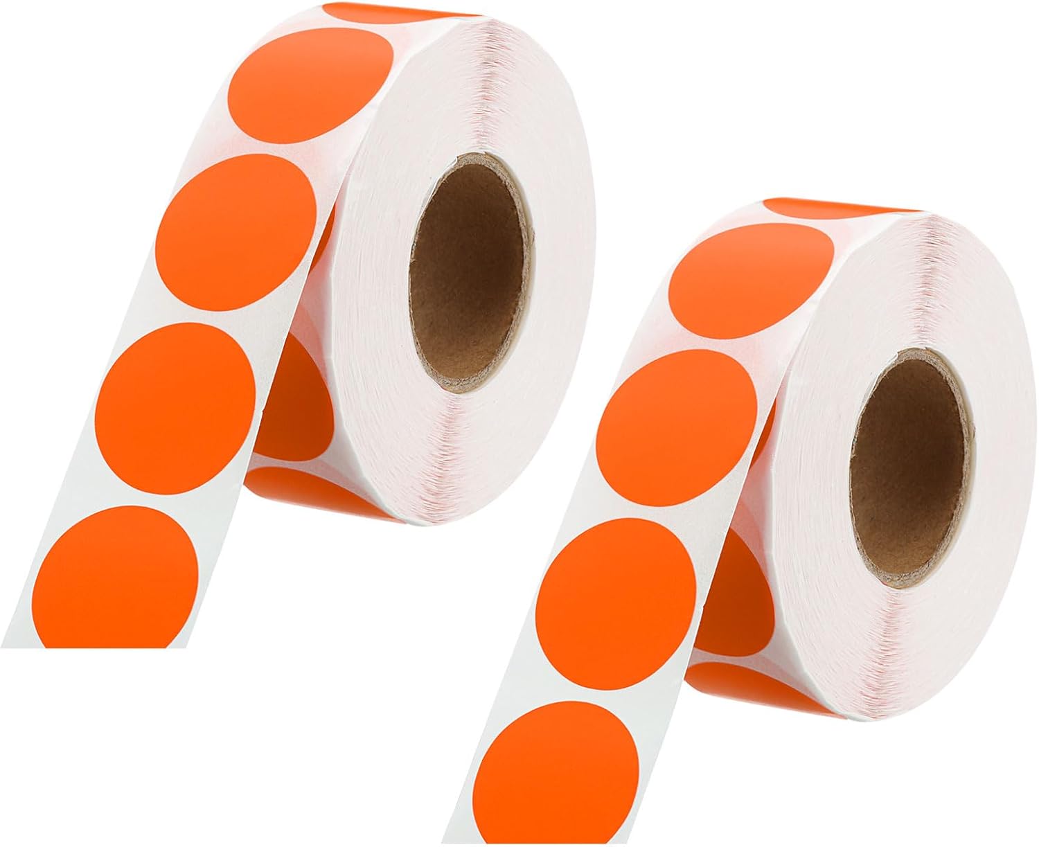 MECCANIXITY 1 Inch Circle Dot Stickers Color Coding Labels Blank Round Label Waterproof Self-Adhesive Sticker for Envelope Document Organize Gift Box (Fluorescent Orange, 2 Roll, 2000Pcs/Roll)