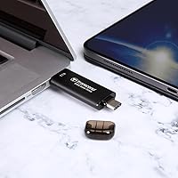 Vista 9 de Transcend ESD310 256GB External SSD, Up to 1,050MB/s, Dual USB Flash Drive for iPhone/iPad/Mac/Windows, Android/Tablet/PC, USB 3.2 Gen 2 Thumb Drive