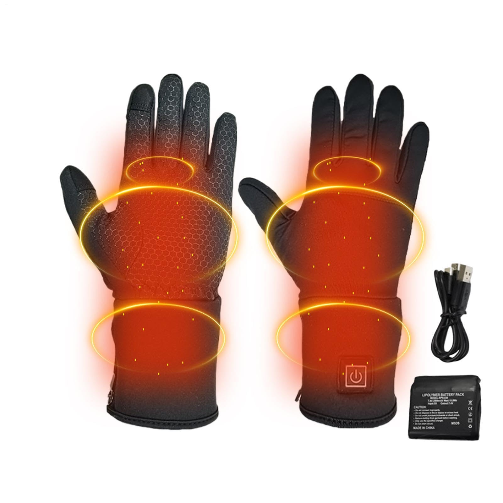 Forros de Guantes Calentados Mitones Invierno Recargables 2500mAh