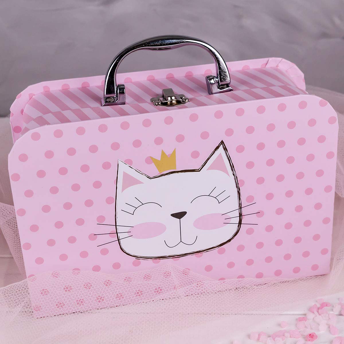 accentra zestaw do kąpieli i pod prysznic Princess Kitty dla kobiet i dziewcząt, o słodkim zapachu truskawki i wanilii, zestaw prezentowy pakowany w papierowe etui
