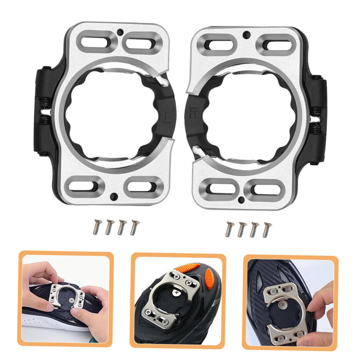 Toyvian 2pezzi Tacchette Per Bici Da Strada Convertitore Di Tacchette Per Ciclismo Su Strada Adattatore Per Per Bici Per Scarpe Da Ciclismo Copripedale Per