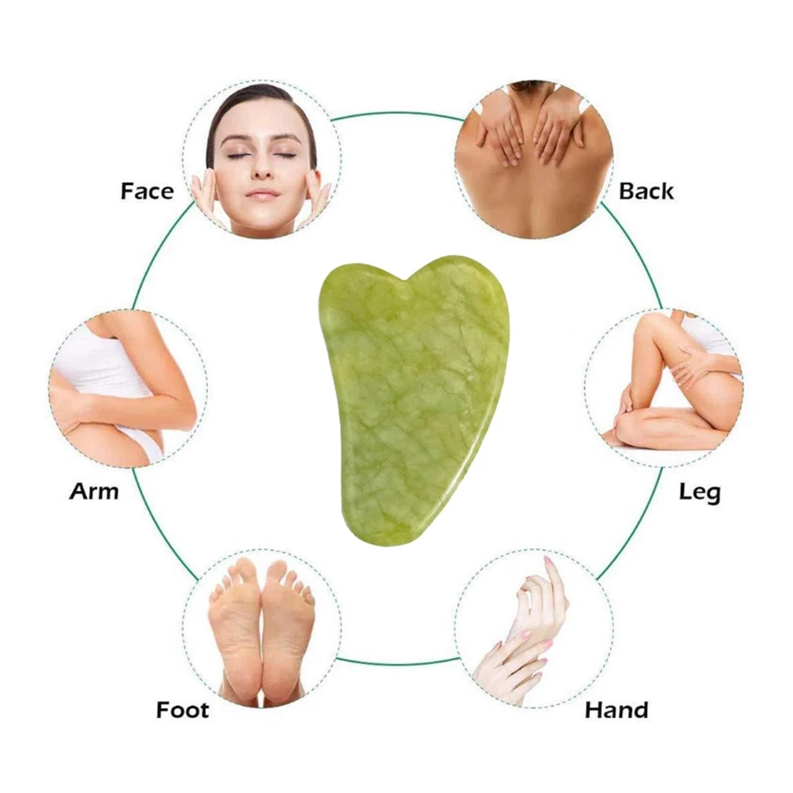 Natürliche Jade-Roller, Massagegerät, Gesicht, Körper, Rücken, Fuß, Massagerolle, Lifting, Anti-Falten, doppelendig, Gua Sha, Stil L