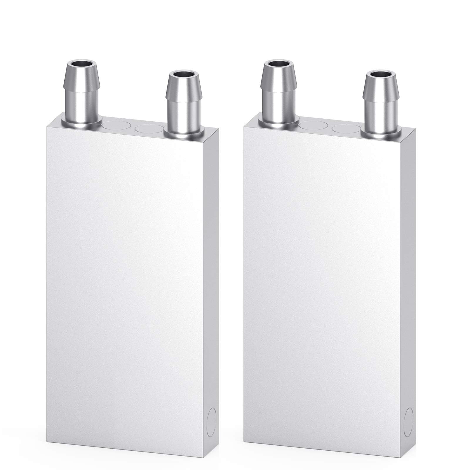 CLDIY Aluminium Wasserkühlblock, Flüssigkeitswasserkühler Kühlkörpersystem für PC Computer CPU Graphics Kühler Kühlkörper Endothermic Head Silber (40mm x 80mm x 12mm) 2 STÜCK