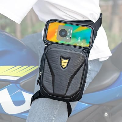ZKSJFU Marsupio Gamba Moto per Ducati Diavel 1260 Lamborghini, Borsello Gamba Moto con Finestra Touch – Marsupio Tattico Impermeabile Tracolla Regolabile