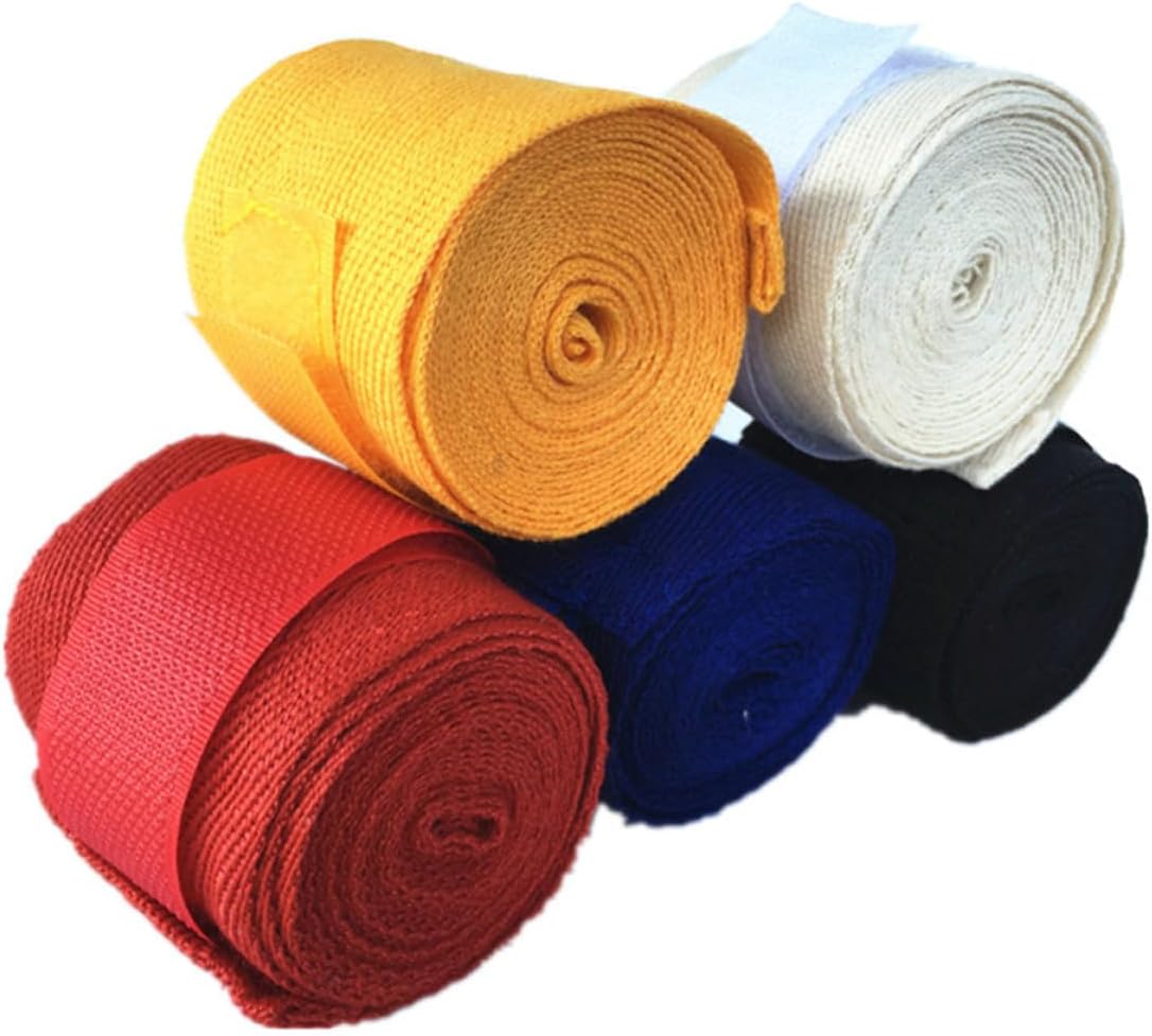 2pcs Cotton Boxing Hand Wraps 2.5m Long with Tight Grip for Kickboxing and Boxing Hand Protection Wrist Support Bandages