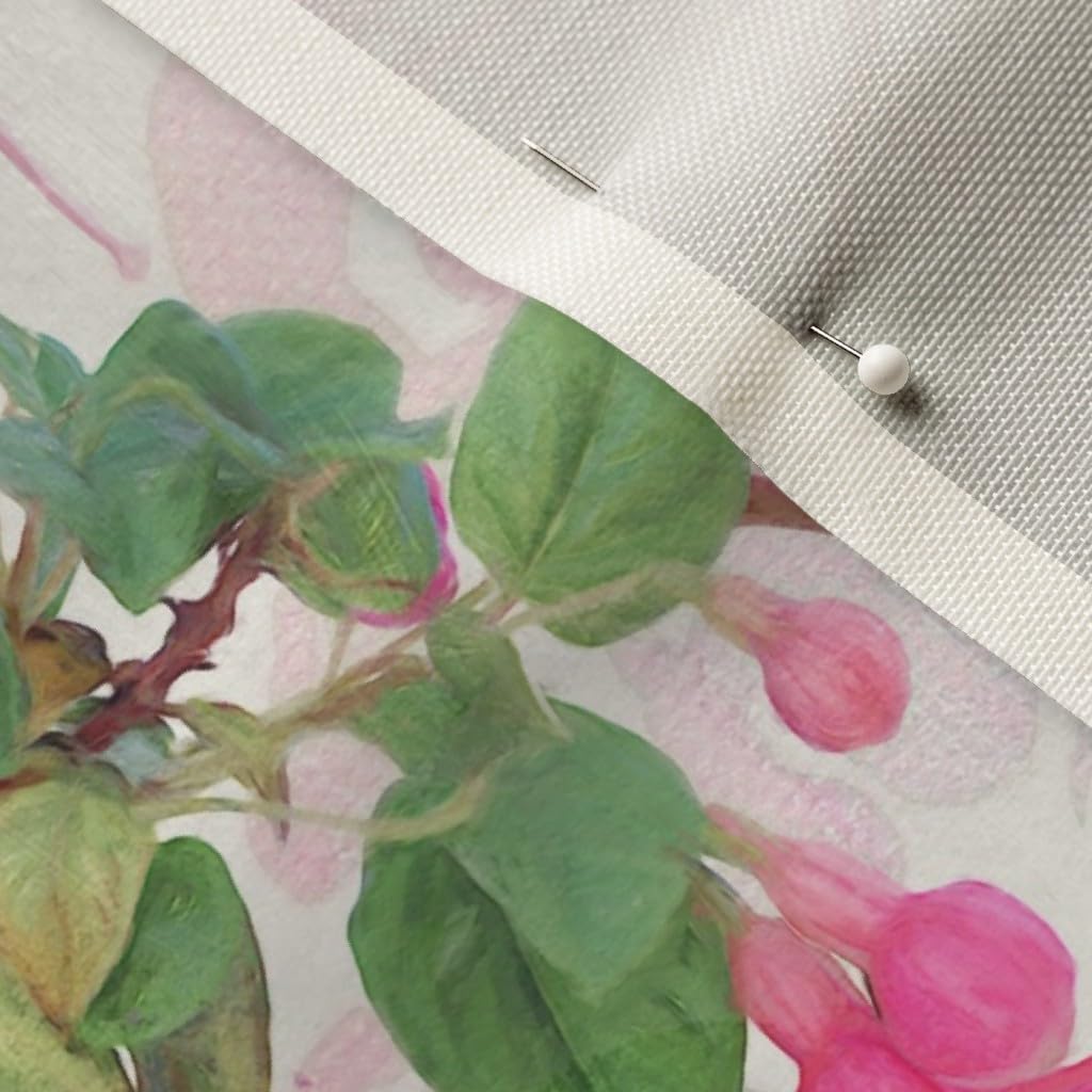 Spoonflower Fabric - Rainbow Fuchsia Floral Painted Pattern Large Print Magenta Garden Printed on Upholstery Velvet Fabric Fat Quarter - Upholstery Home Decor Bottomweight Apparel