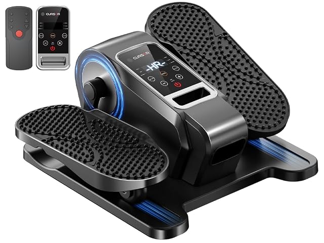 Under Desk Elliptical Machine Electric Seated Pedal Exerciser Mini Elliptical Leg Exerciser with Remoter 12 Level Speeds Forward