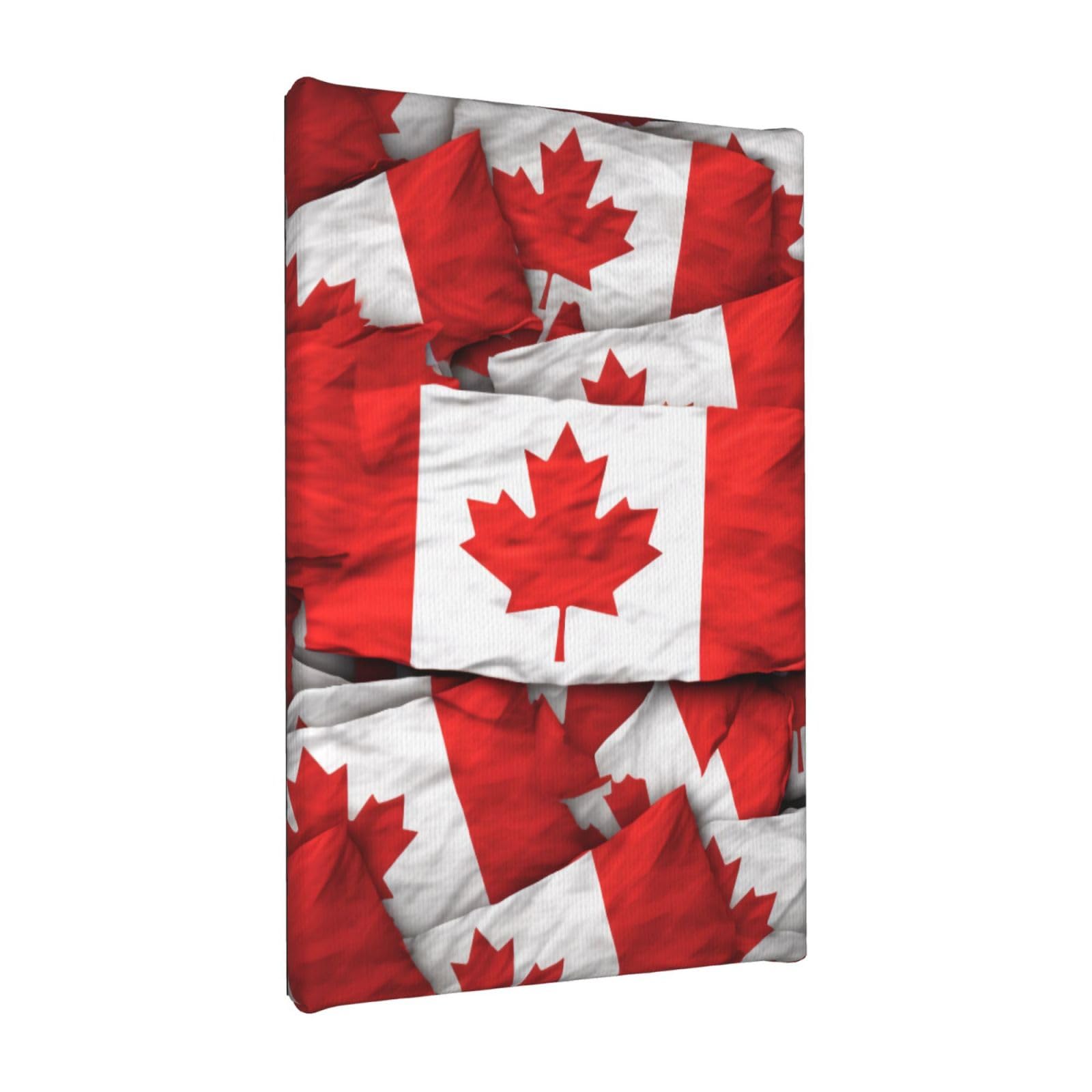 YKLJG Canadian flag Printed Wall Art Canvas Painting 20x30 CM Wooden Framed Picture Painting Artwork Prints for Bedroom Kitchen Home Office Decor