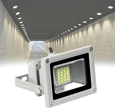 10W LED Flood Light Security Wash Floodlight IP66 Waterproof Wall Lamp DC 12V 24V Ultra Bright Cool White 3000K for Garage Yard6000K,1 Pack