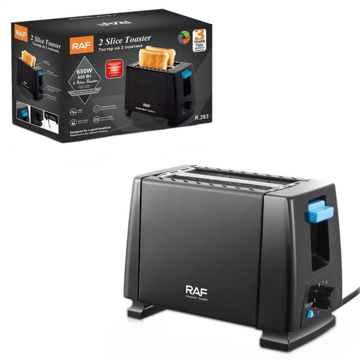 Compact Electric Bread Toaster 650 W Black Toaster, Eu 220V|Toasters|Home & Garden-image-34