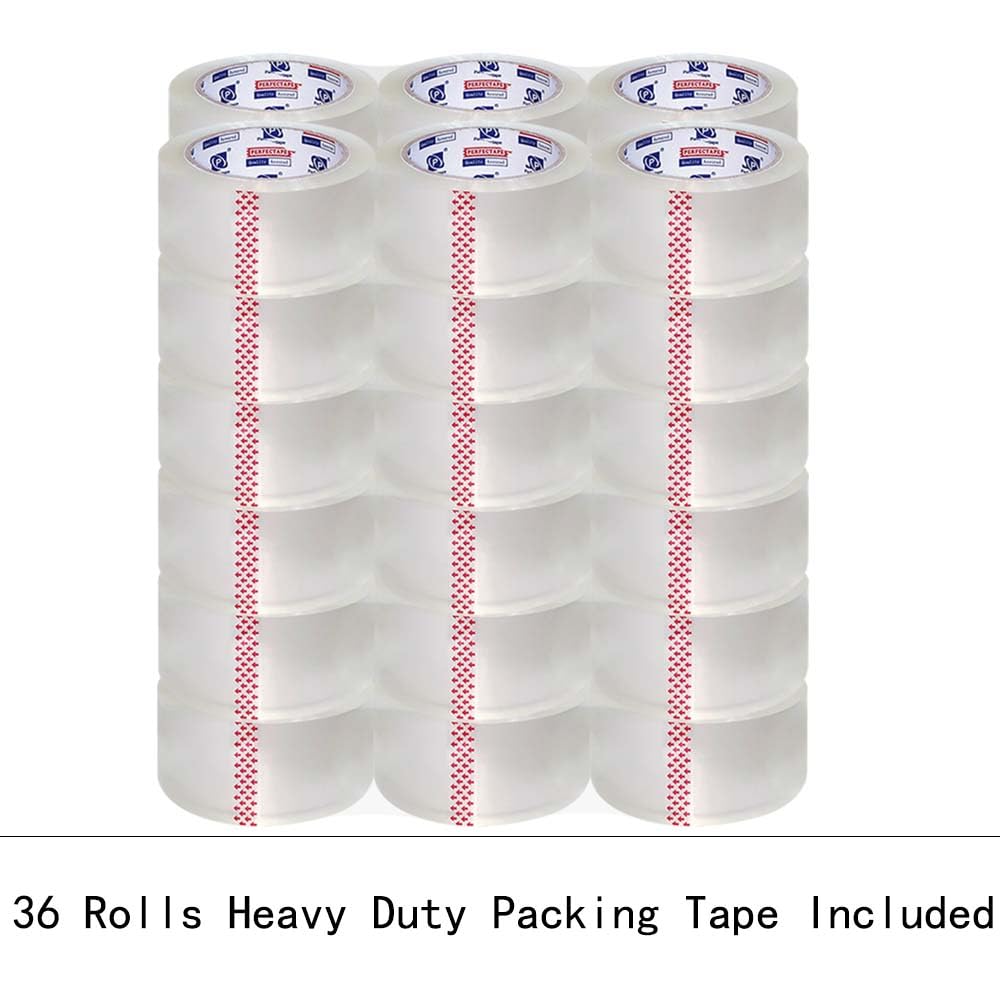 PERFECTAPE Strapazierfähiges Packband, 36 Rollen, insgesamt 1980Y, transparent, 2,7 mm, 4,8 cm x 45,7 m, ultrastark, Nachfüllpackung für Verpackung und Versand